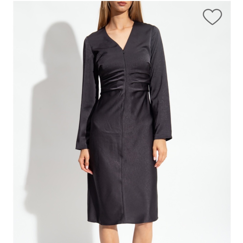 SAMSØE SAMSØE ivanka dress black midi recycled polyester cyber punk
